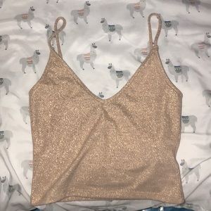 Forever 21 SHIMMERY CROP TOP CUTE V